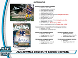 2024 Bowman University Chrome Football 7-Pack Blaster Box 7 Packs Per Box, 4 Cards Per Pack