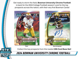 2024 Bowman University Chrome Football Hobby Box 24 Packs Per Box, 4 Cards Per Pack