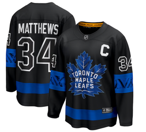 Men's Toronto Maple Leafs Auston Matthews Fanatics Black "C" Premier Breakaway Player Jersey