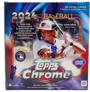 2024 Topps Chrome Update Series Baseball Mega Box 7 Packs Per Box, 4 Cards Per Pack