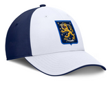 Men's Finland Fanatics White/Navy 2025 4 Nations Face-Off Stretch Fit Hat