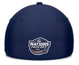 Men's Finland Fanatics White/Navy 2025 4 Nations Face-Off Stretch Fit Hat