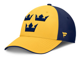 Men's Sweden Fanatics Yellow/Navy 2025 4 Nations Face-Off Stretch Fit Hat