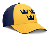 Men's Sweden Fanatics Yellow/Navy 2025 4 Nations Face-Off Stretch Fit Hat