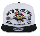 2001 World Series MLB New Era Men's White Golfer Championship Pin Snapback Hat - Diamondbacks vs Yankees