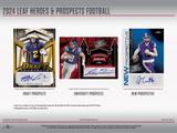 2024 Leaf Heroes & Prospects Football Hobby Jumbo Box 12 Packs per Box, 4 Cards per Pack