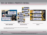 2024 Leaf Heroes & Prospects Football Hobby Jumbo Box 12 Packs per Box, 4 Cards per Pack