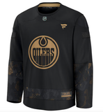 Men's Edmonton Oilers Fanatics Black 2024 Military Appreciation Practice Jersey
