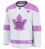 Men's Toronto Maple Leafs Fanatics White 2024 Hockey Fights Cancer Practice Jersey