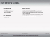 2024 Leaf Vivid Baseball Hobby Box 7 Cards per Box