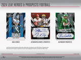 2024 Leaf Heroes & Prospects Football Hobby Box 6 Packs per Box, 4 Cards per Pack