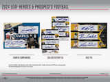 2024 Leaf Heroes & Prospects Football Hobby Box 6 Packs per Box, 4 Cards per Pack