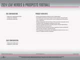 2024 Leaf Heroes & Prospects Football Hobby Box 6 Packs per Box, 4 Cards per Pack