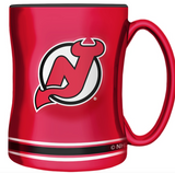 New Jersey Devils Primary Logo Black Red NHL Hockey 14oz Sculpted C-Handle Mug