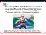 2024 Topps Chrome Football Hobby Box 12 Packs Per Box, 8 Cards Per Pack
