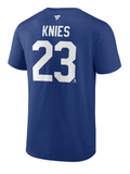 Matthew Knies Toronto Maple Leafs Logo Fanatics Branded Authentic Stack Name and Number - T-Shirt - Royal