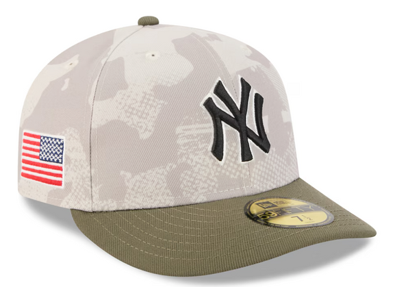 Men's New Era Light Beige/Olive New York Yankees 2025 Armed Forces Day 59FIFTY Fitted Hat