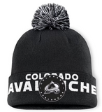 Men's Colorado Avalanche Fanatics Black High Stick Cuffed Knit Hat with Pom