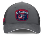 Men's Columbus Blue Jackets Fanatics Gray Authentic Pro Home Ice Trucker Adjustable Hat
