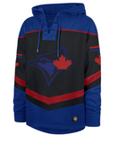 Men's Toronto Blue Jays City Connect Try Satin Layup '47 Brand Lacer Pullover Hoodie