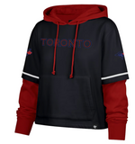 Women's '47 Navy Toronto Blue Jays City Connect Trifecta Cropped Shortstop Pullover Hoodie