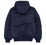 New Era x Alpha Industries Toronto Blue Jays L-2B Hooded Bomber Jacket - Black