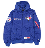 New Era x Alpha Industries Toronto Blue Jays L-2B Hooded Bomber Jacket - Royal Blue