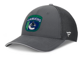 Men's Vancouver Canucks Fanatics Gray Authentic Pro Home Ice Trucker Adjustable Hat