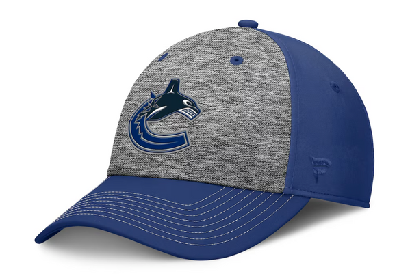 Men's Vancouver Canucks Fanatics Fundamental Top Shelf 2-Tone Flex Hat - Gray/Royal