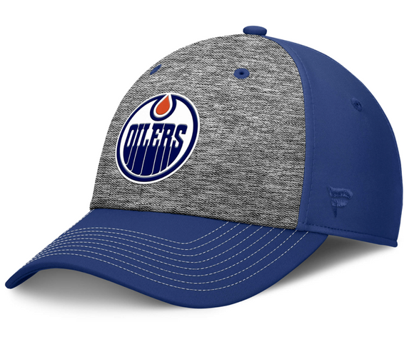 Men's Edmonton Oilers Fanatics Fundamental Top Shelf 2-Tone Flex Hat - Gray/Royal