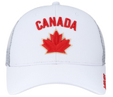 Hockey Team Canada Unisex Adjustable Trucker Mesh Adjustable Snapback Hat - White