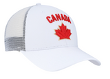Hockey Team Canada Unisex Adjustable Trucker Mesh Adjustable Snapback Hat - White
