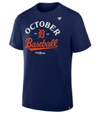 Men's Detroit Tigers Fanatics Navy 2025 MLB Postseason Locker Room T-Shirt