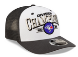 Toronto Blue Jays New Era 2025 AL East Division Champions Locker Room 9SEVENTY Adjustable Trucker Hat - White/Charcoal