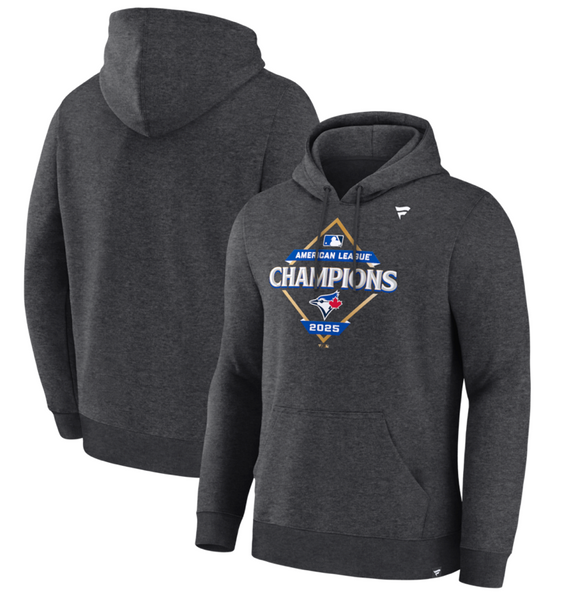 Toronto Blue Jays Fanatics 2025 American League Champions Locker Room Hoodie - Heather Charcoal
