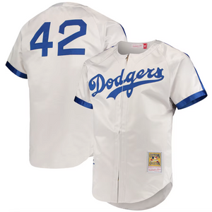 Men's Brooklyn Dodgers Jackie Robinson Mitchell & Ness Gray Cooperstown Collection Authentic Jersey