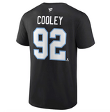 Men's Utah Hockey Club Logan Cooley Fanatics Black Authentic Stack Name & Number T-Shirt