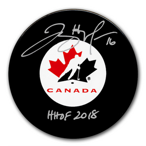 Jayna Hefford Team Canada Signed International Hockey Auto Model Puck - With HOF 2018 Inscription