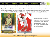 2024 Topps Chrome Tennis Hobby Box 12 Packs Per Box, 8 Cards Per Pack