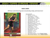 2024 Topps Chrome Tennis Hobby Box 12 Packs Per Box, 8 Cards Per Pack