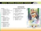 2024 Topps Chrome Tennis Hobby Box 12 Packs Per Box, 8 Cards Per Pack