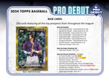 2024 Topps Pro Debut Baseball Hobby Box 24 Packs Per Box, 8 Cards Per Pack