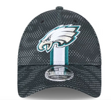 Philadelphia Eagles New Era 2024 Sideline 9FORTY Stretch-Snap Hat - Black