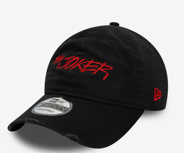 Joker‼︎D,ari 黒 スエードキャップ アジャスタブル Men's DC Comics The Joker Script 9Twenty Buckle Adjustable New Era