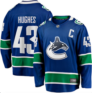 Men's Vancouver Canucks Quinn Hughes Fanatics Blue Home - Breakaway Player Jersey