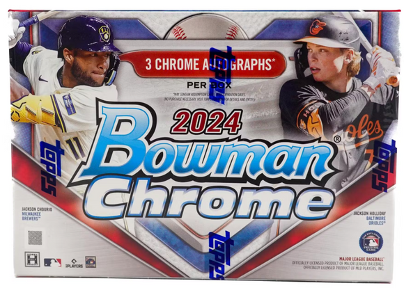 2024 Bowman Chrome Baseball HTA Choice Box 1 Pack Per Box, 3 Cards Per Pack