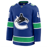 Men's Vancouver Canucks Fanatics Blue Home Premium NHL Hockey Jersey - Elias Pettersson