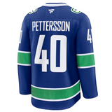 Men's Vancouver Canucks Fanatics Blue Home Premium NHL Hockey Jersey - Elias Pettersson