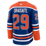 Men's Edmonton Oilers Fanatics Royal Home Premium NHL Hockey Jersey - Leon Draisaitl