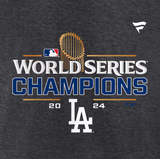 Men's Fanatics Heather Charcoal Los Angeles Dodgers 2024 World Series Champions Locker Room T-Shirt